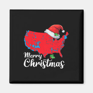 Imán Feliz Navidad Trump Patriótico Mapa de Estados Uni