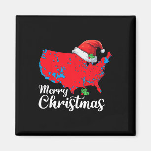 Imán Feliz Navidad Trump Patriótico Mapa de Estados Uni