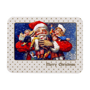 Imán Feliz Navidad. Vintage Santa Claus
