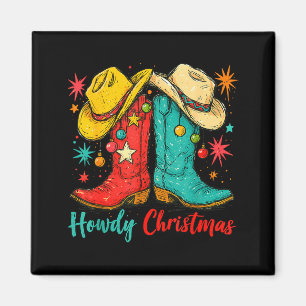 Imán Feliz Navidad Xmas Botas Vaqueras Occidentales Hom