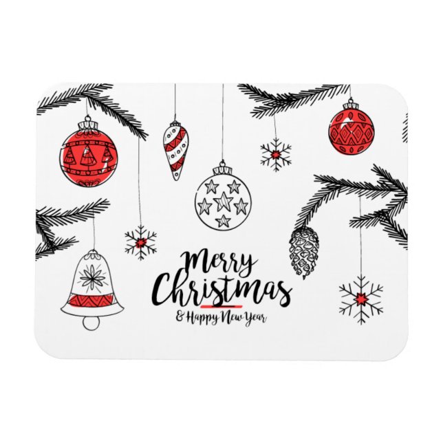 Imán Feliz Navidad y Feliz Año Nuevo (Horizontal)