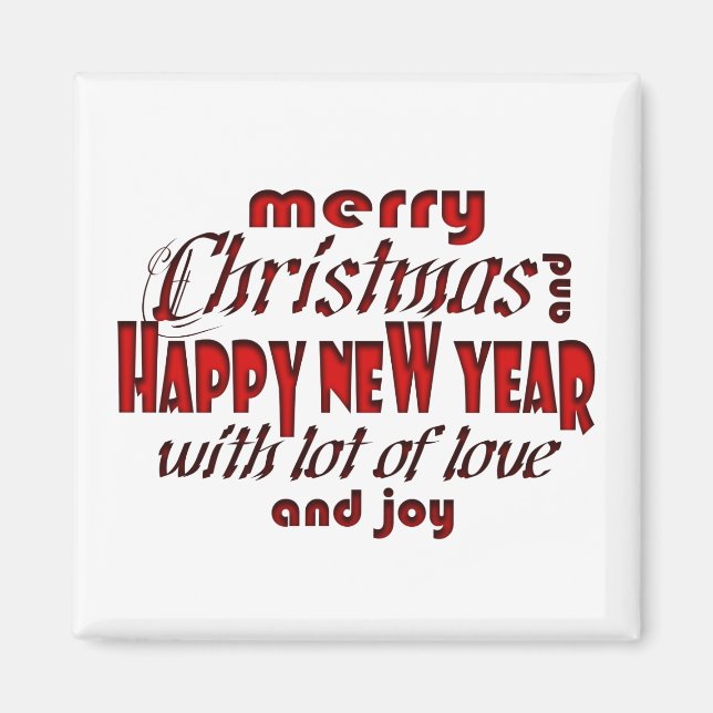 Imán Feliz Navidad y Feliz Año Nuevo (Frente)