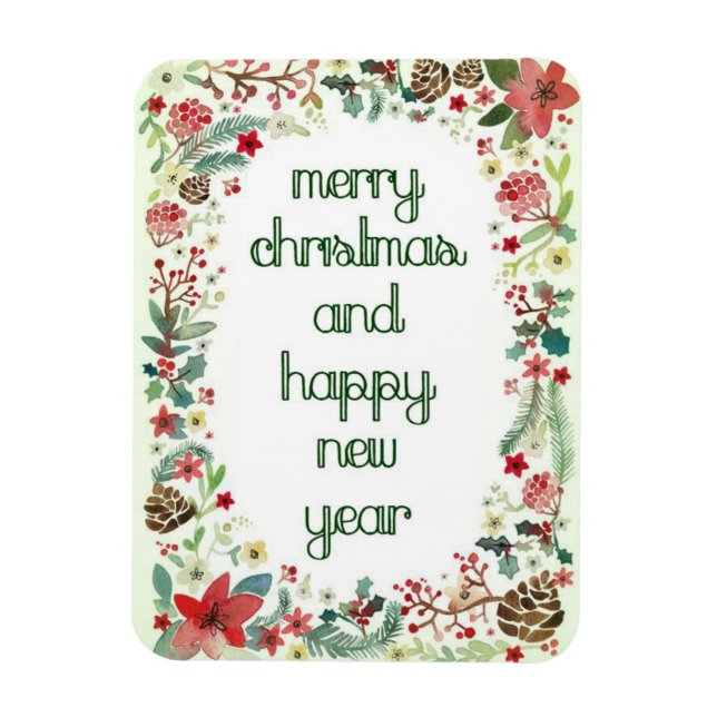 Imán Feliz Navidad y Feliz Año Nuevo (Vertical)