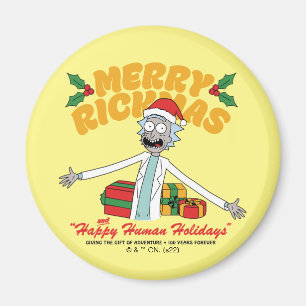 Imán Feliz Navidad y feliz feriado humano