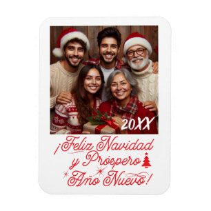 Imán Feliz Navidad y inminente año nuevo con foto