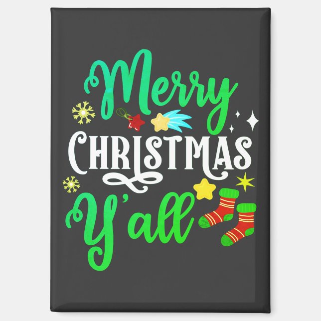 Imán Feliz Navidad Y'all-85918 (Anverso)