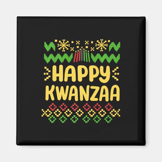 Imán Feliz Navidades de Kwanzaa al estilo africano de s (Frente)
