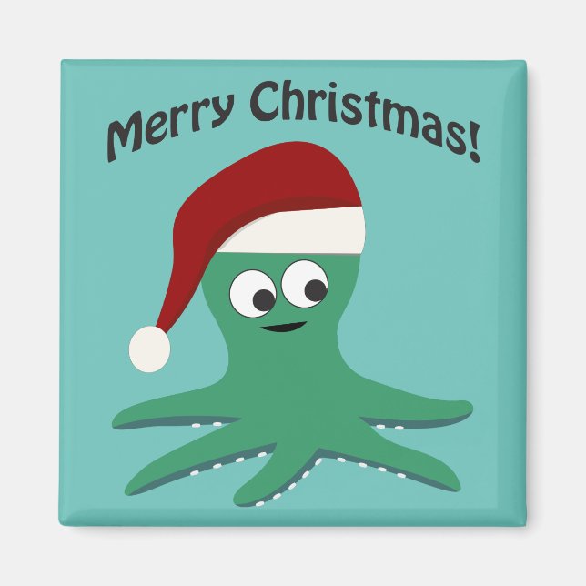 Imán Feliz octopo navideño (Frente)
