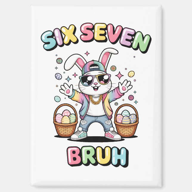 Imán Feliz Pascua 67 meme Funny Bunny (Anverso)
