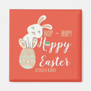Imán Feliz Pascua, conejito de Pascua simple y linda fa