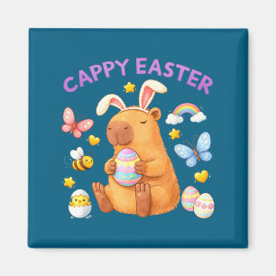 Imán Feliz Pascua de capibara para niños y maestros