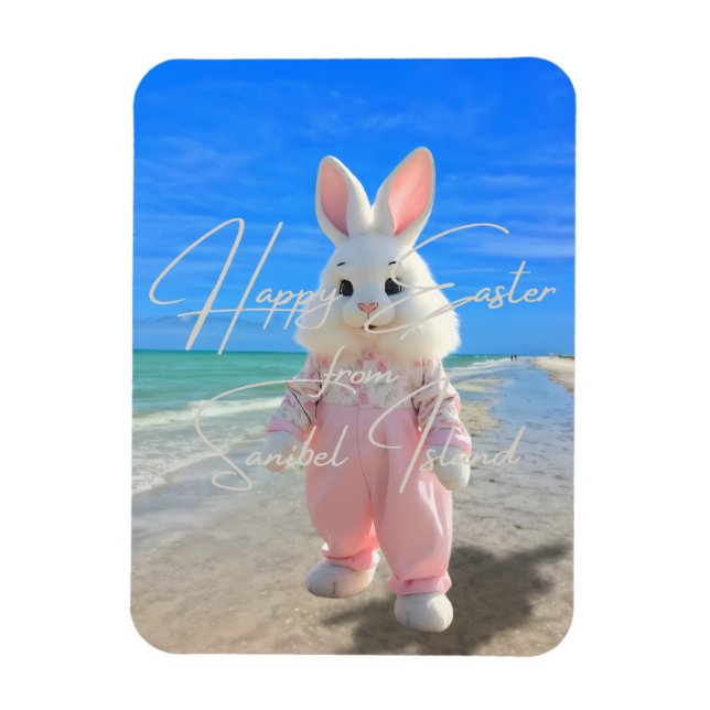 Imán Feliz Pascua desde la playa de la isla de Sanibel  (Vertical)