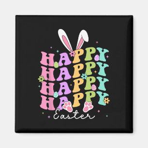 Imán Feliz Pascua diciendo Egg Groovy conejo conejo niñ