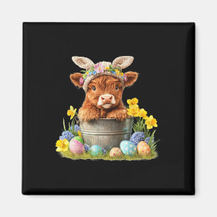 Imán Feliz Pascua Escocia Cow Cute Heifer Cow Farm
