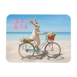 Imán Feliz Pascua Isla Hilton Head Bicicleta en la Play