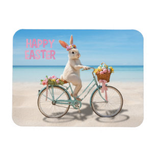 Imán Feliz Pascua Isla Hilton Head Bicicleta en la Play