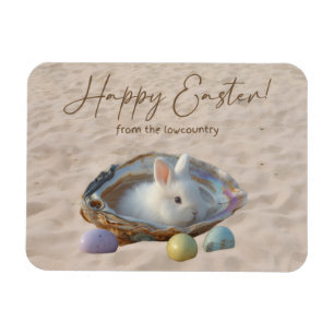 Imán Feliz Pascua Lowcountry Concha de Ostra y Conejito