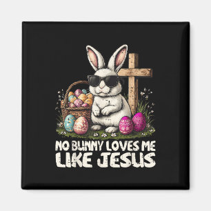 Imán Feliz Pascua Ningún Conejo Me Ama Como Jesús Crist