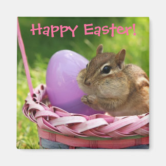 Imán Feliz Pascua Pequeña Chipmunk