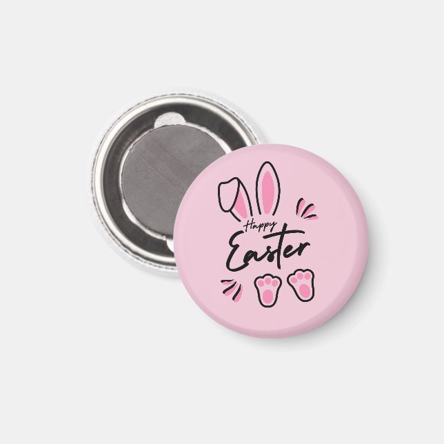 Imán Feliz Pascua (Rosa) (Anverso/Reverso)