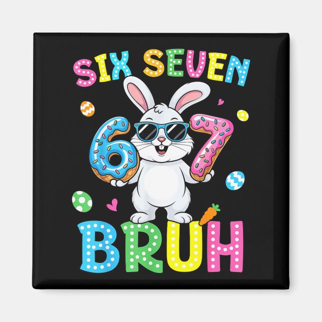Imán Feliz Pascua Seis Siete Hermano Meme Conejo Coneji (Frente)