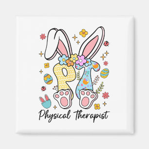 Imán Feliz Pascua Terapia Física Pt Terapeuta Conejo E