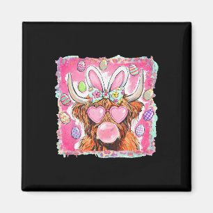 Imán Feliz Pascua Vaca Orejas de Conejo Chicle Rosa Fem