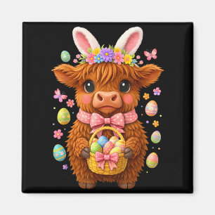 Imán Feliz Pascua Vaca Ternera de las Tierras Altas Día