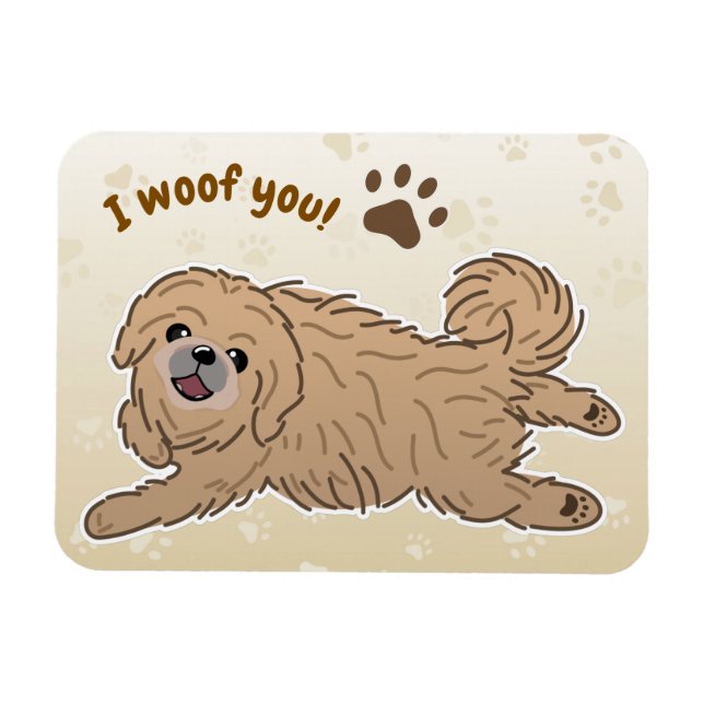 Imán Feliz Perro Pekín, amante de ti (Horizontal)