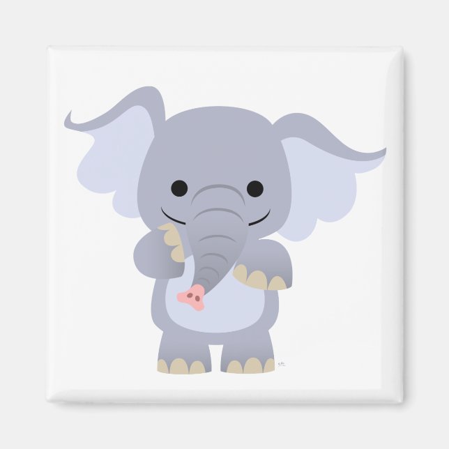Imán Feliz Personalizado Elephant Magnet (Frente)