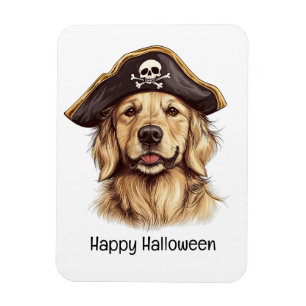 Imán Felíz pirata de Halloween Golden Retriever Dog Sku