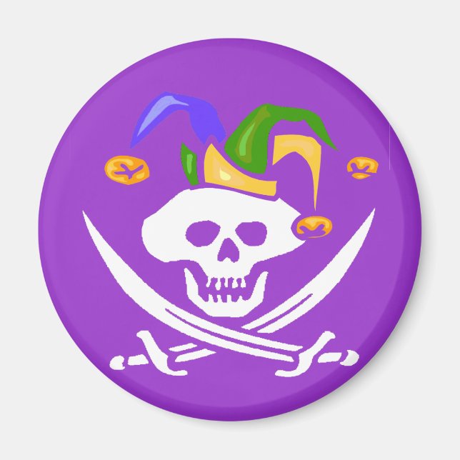 Imán Feliz Pirata Mardi Gras (Frente)