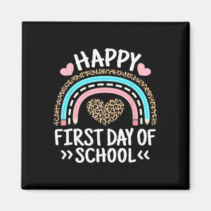 Imán Feliz Primer Día De Colegio Encargado De Profesore