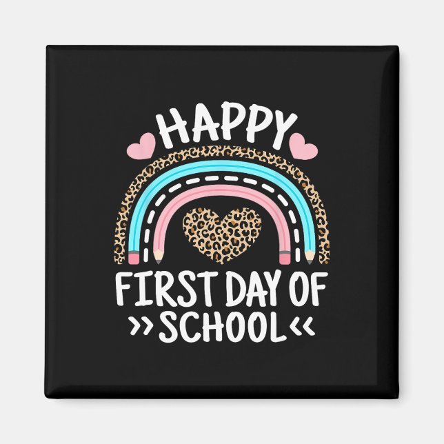 Imán Feliz Primer Día De Colegio Encargado De Profesore (Frente)