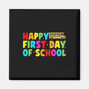 Imán Feliz Primer Día De Conductor De Autobús Escolar B