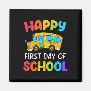 Imán Feliz Primer Día De Escuela Conductor De Autobús D