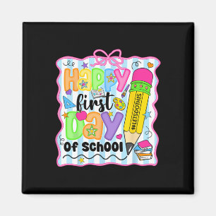 Imán Feliz Primer Día De Escuela Lápiz Maestro Niños Vu