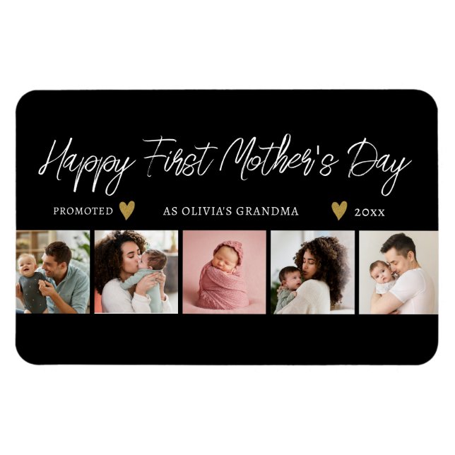 Imán Feliz primer Día de la Madre como Collage de fotos (Horizontal)
