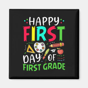 Imán Feliz Primer Día De Primer Grado Niños Niñas 1er G
