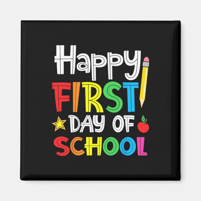 Imán Feliz primer día escolar de vuelta a la escuela (Frente)