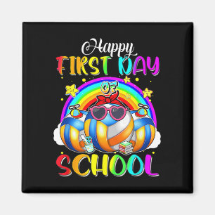 Imán Feliz primer día escolar del voleibol Rainbow Happ