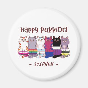 Imán Feliz Purride - gatos del orgullo LGBTQ