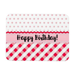 Imán Feliz regalo de cumpleaños de Punto de Polka Blanc