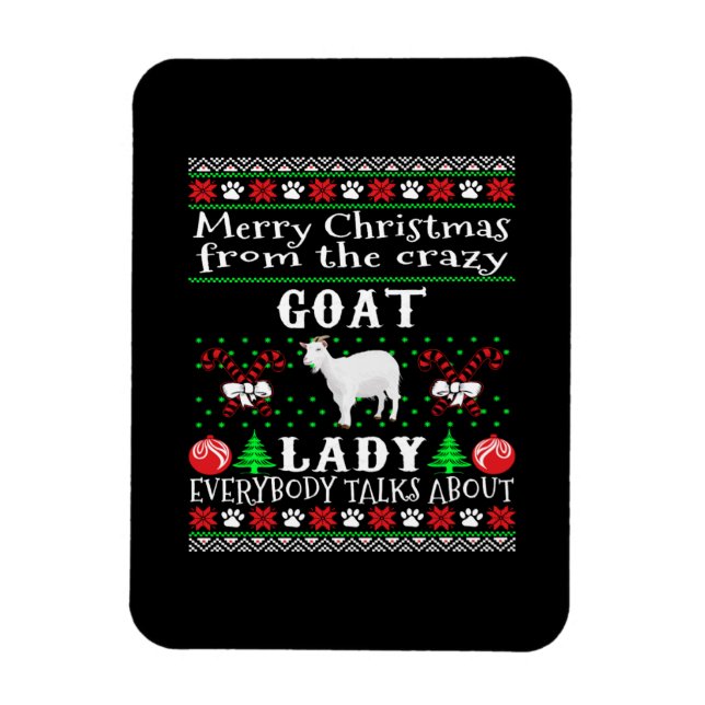 Imán Feliz Regalo de Navidad de Cabra Lady Ugly (Vertical)