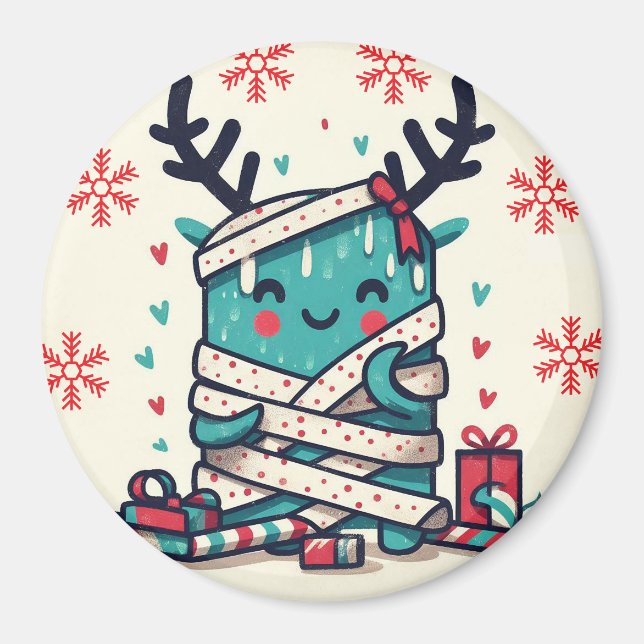 Imán Feliz regalo monstruo de la fiesta de Navidad envu (Frente)