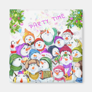 Imán Feliz Regalo navideño navideño a los Snowman
