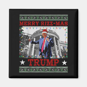 Imán Feliz Rizzmas Trump Divertido Humorístico Baile de
