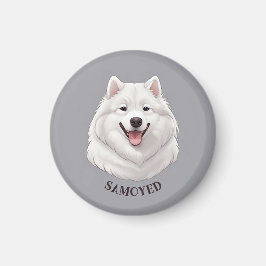 Imán Feliz Samoyed Blanco