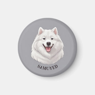 Imán Feliz Samoyed Blanco