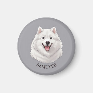 Imán Feliz Samoyed Blanco